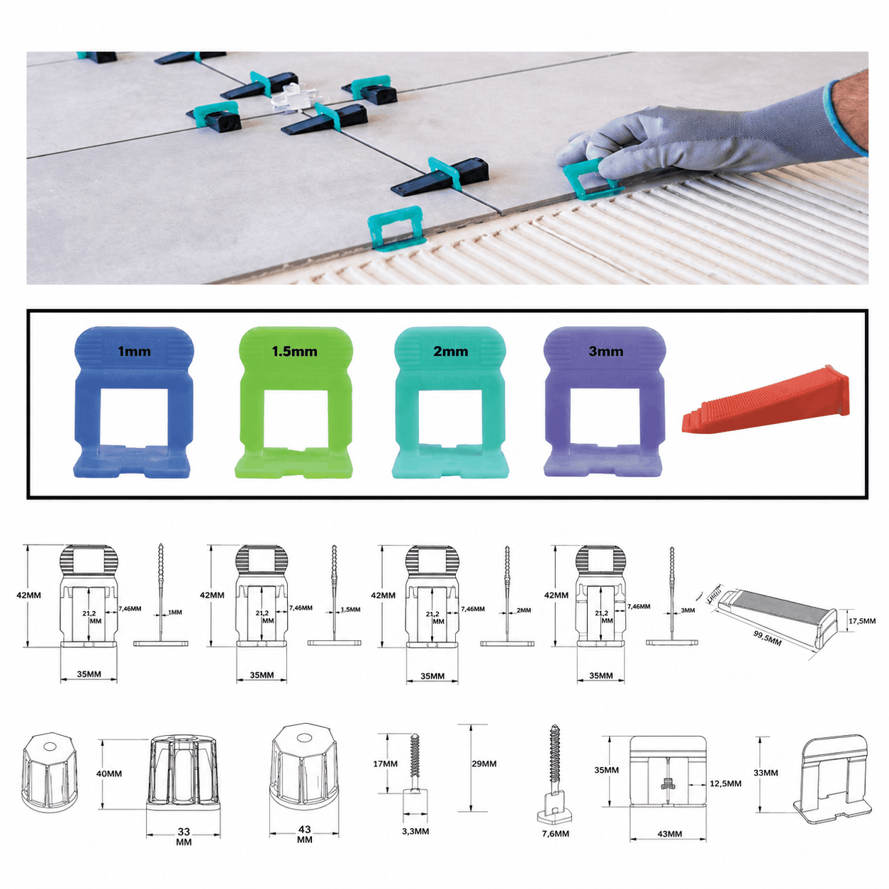 T-Clip 1.5mm Green